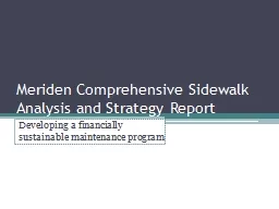 Meriden Comprehensive Sidewalk Analysis and Strategy Report