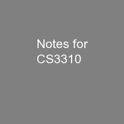 Notes for CS3310