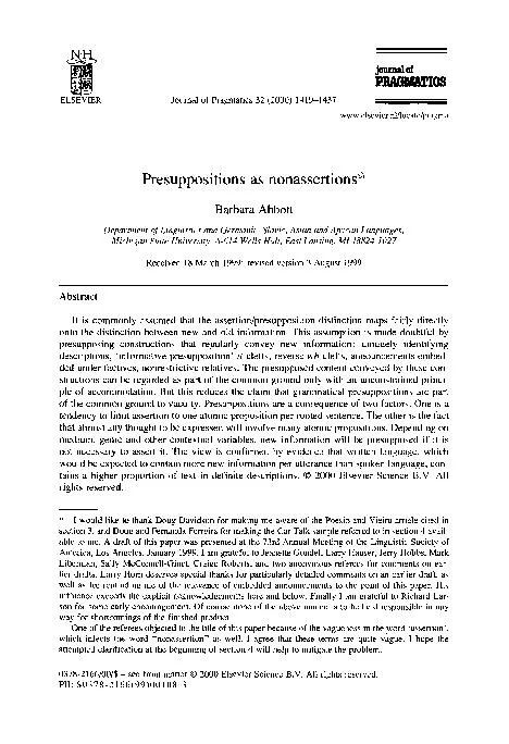 Journal of Pragmatics 32 (2000) 1419-1437