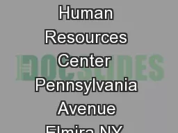 Cooperative Extension Chemung County Human Resources Center  Pennsylvania Avenue Elmira