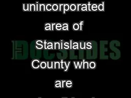 x x x x x ANNOUNCING  Available to ALL residents in the unincorporated area of Stanislaus