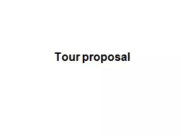 Tour proposal
