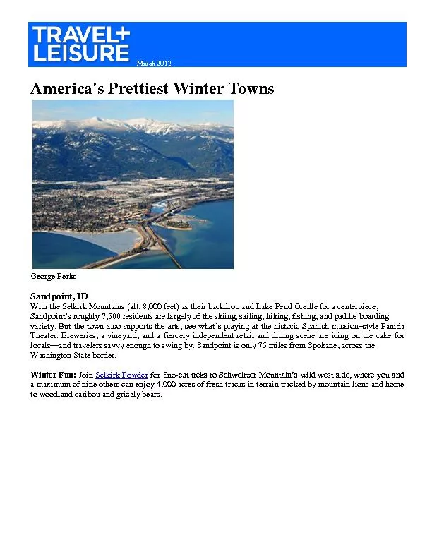 America's Prettiest Winter Towns