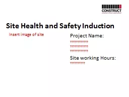 Site Health and Safety Induction