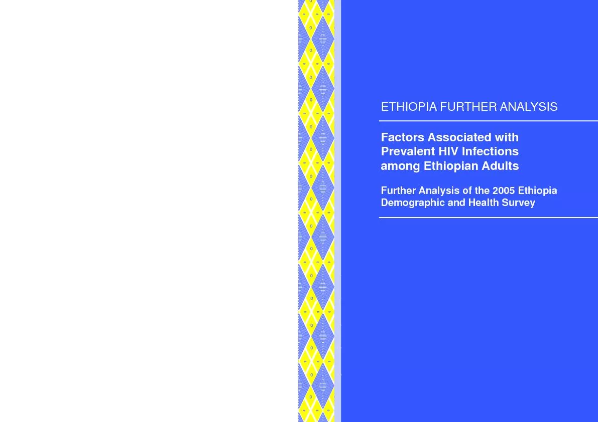 ETHIOPIA FURTHER ANALYSISFactors Associated with among Ethiopian Adult