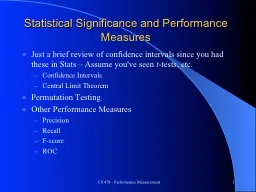 CS 478 - Performance Measurement