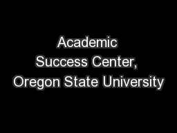 Academic Success Center, Oregon State University