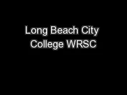 Long Beach City College WRSC