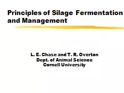 Principles of Silage Fermentation and Management