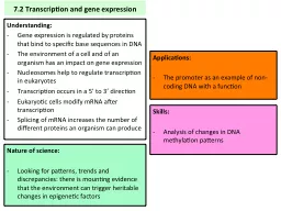 7.2 Transcription and gene expression