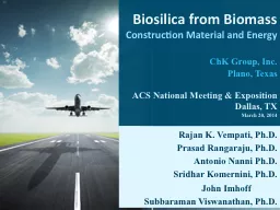 Biosilica from Biomass