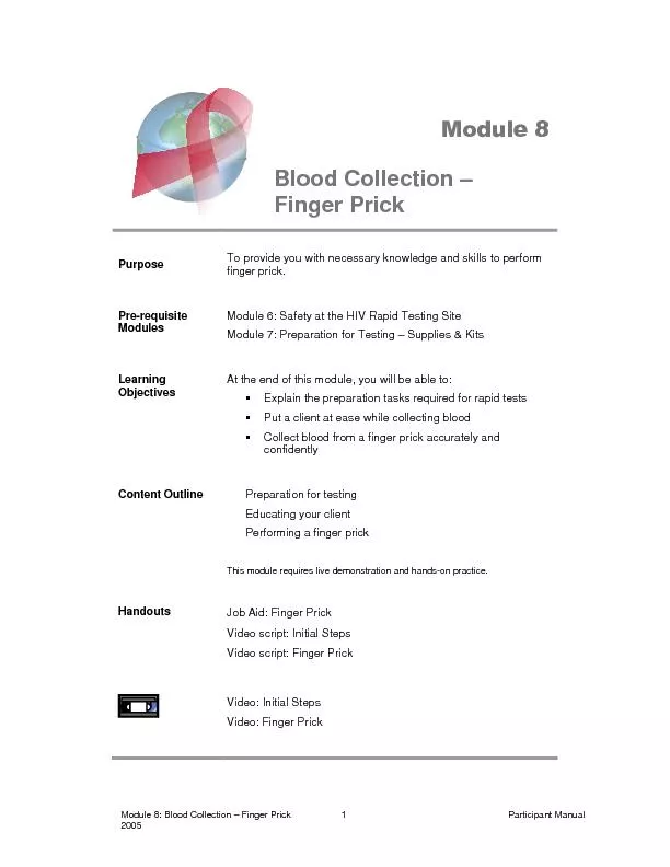 Module 8: Blood Collection 