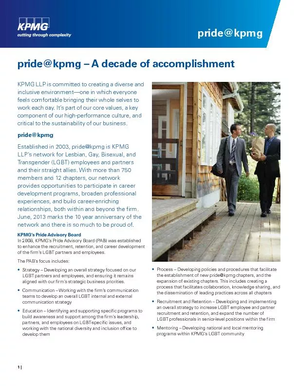 KPMG LLP is committed to creating a diverse and