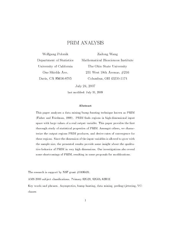 1IntroductionPRIM(PatientRuleInductionMethod)isadataminingtechniqueint