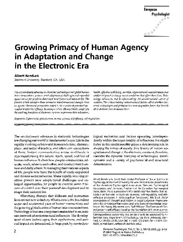 Agency in Adaptation and Change in the Electronic Era