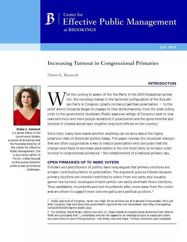 Increasing Turnout in Congressional Primaries