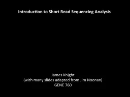 Introduction to Short Read Sequencing Analysis