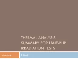 Thermal Analysis Summary for LBNE-BLIP Irradiation Tests