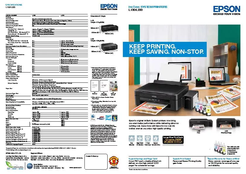 Epson’s original InkTank System printers now bring running cost.