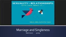 Marriage and Singleness