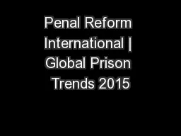 Penal Reform International | Global Prison Trends 2015