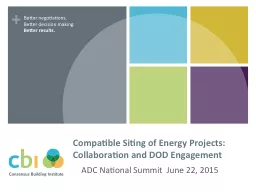 Compatible Siting of Energy Projects: Collaboration and DOD