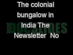 The colonial bungalow in India The Newsletter  No