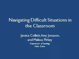 Navigating Difficult Situations in the Classroom