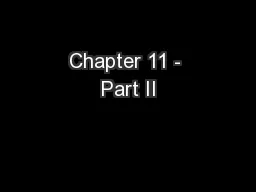 Chapter 11 - Part II