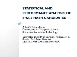 STATISTICAL AND PERFORMANCE ANALYSIS OF SHA-3 HASH CANDIDAT