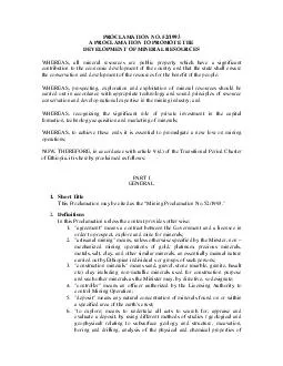 PROCLAMATION NO. 52/1993 A PROCLAMATION TO PROMOTE THE DEVELOPMENT OF