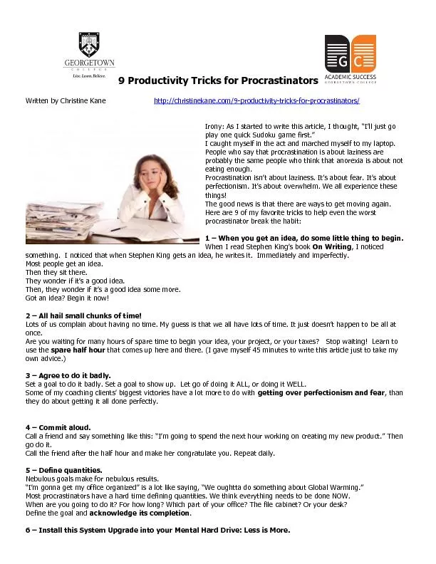9 Productivity Tricks for Procrastinators