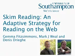 Skim Reading: An Adaptive Strategy for Reading on the Web