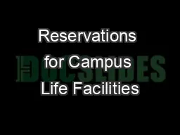 Reservations for Campus Life Facilities