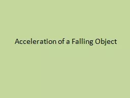 Acceleration of a Falling Object