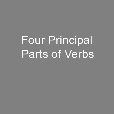 Four Principal Parts of Verbs