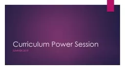 Curriculum Power Session