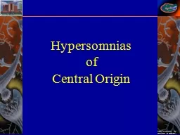 Hypersomnias
