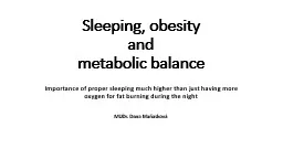 Sleeping, obesity