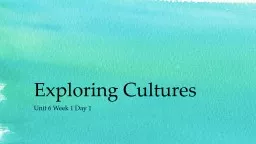 Exploring Cultures