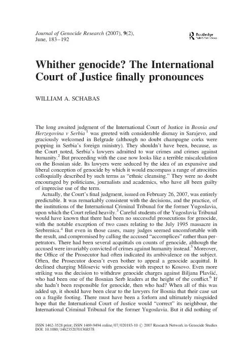 Whithergenocide?TheInternationalCourtofJustice