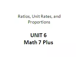 Ratios, Unit Rates, and Proportions