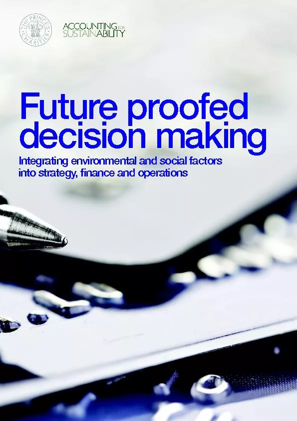 Future proofed decision making / 1