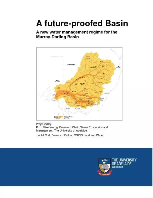 A future-proofed Basin A new water management regime for the Murray-Da
