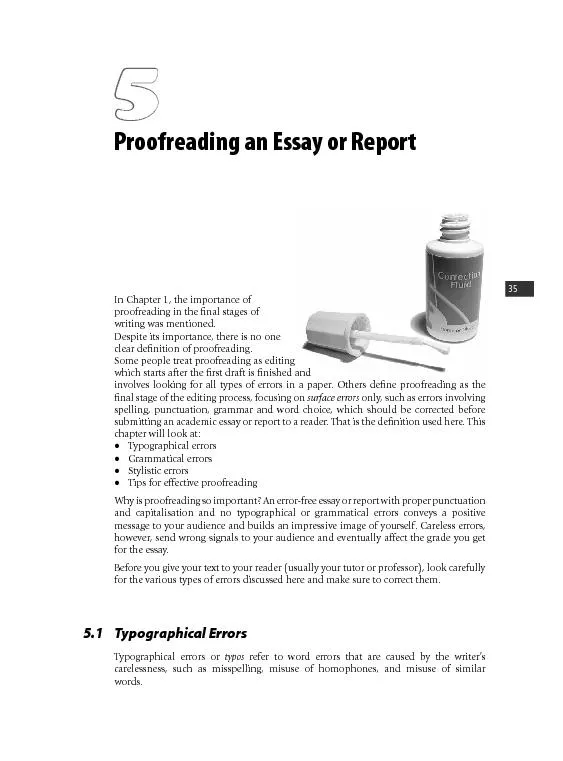 Proofreading an Essay or Report