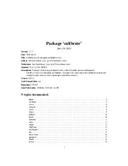 Package calibrate February   Version
