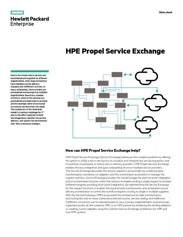 Data sheetHow can HPE Propel Service Exchange help?HPE Propel Service
