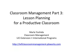 Classroom Management Part