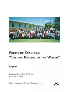 prophetic diakonia for the healing of the world