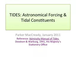 TIDES: Astronomical Forcing & Tidal Constituents